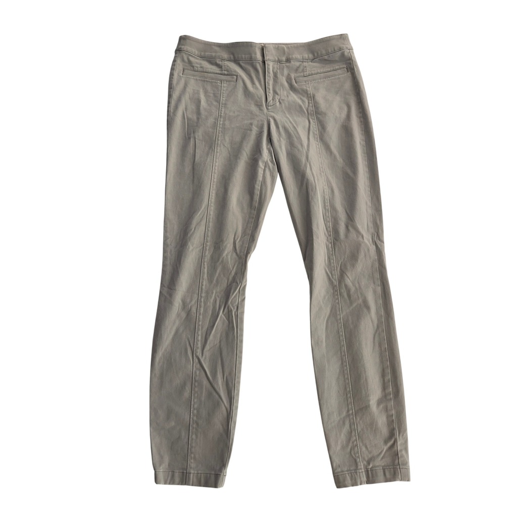 LOFT Skinny Ankle Pant Seamed front back tapered Light Gray Women Size 8 Stretch